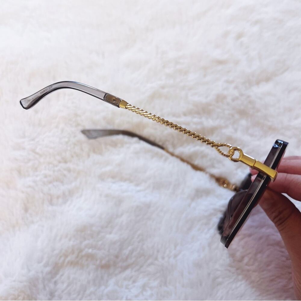 Gia Clear Light Purple Chain Link Oversized Sunglasses - Picture 11 of 12